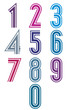 © Sylverarts - Funky retro stripes numbers set.