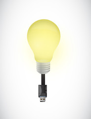 usb light bulb illustration design