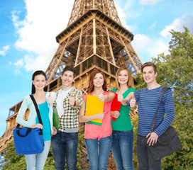 Wall Mural - group of smiling students standing