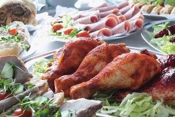 traditional table buffet food