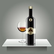 Realistic vector bottles. glass and reflection luxury style with