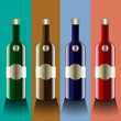 Realistic vector bottles. glass and reflection luxury style with
