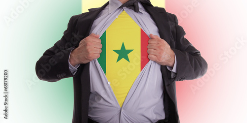 Businessman With Senegal Flag T Shirt Buy This Stock Photo