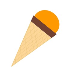 Poster - Glace à l'orange en cornet