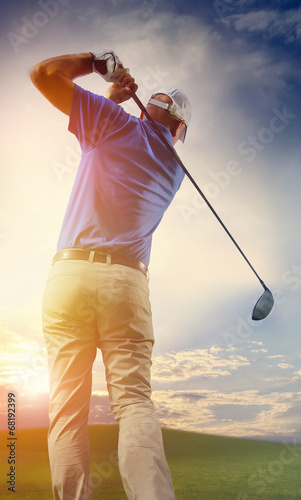 Obraz na płótnie canvas dwuczęściowy "dyptyk" Golfista