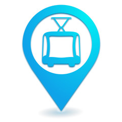 Poster - tramway sur symbole localisation bleu