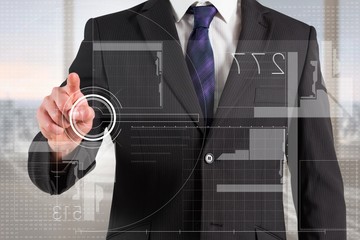 Aufkleber - Businessman pointing finger at interface