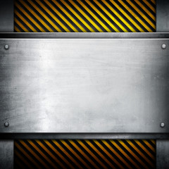 metal plate with warning stripes