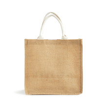 Hessian Or Jute Reusable Brown Shopping Bag With Loop Handles