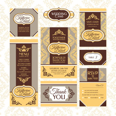 Wall Mural - Set of wedding cards