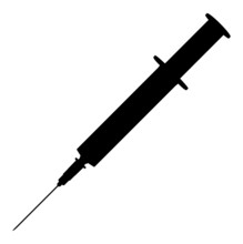 Medical Syringe, Vector Silhouette