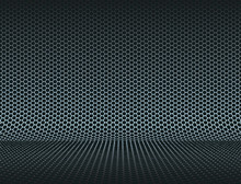 Metallic Abstract Backdrop With Hexagon Grid Texture