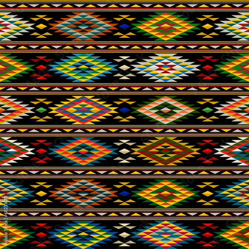 Obraz na płótnie canvas trzyczęściowy "tryptyk" Wzór indian amerykańskich