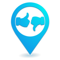 Poster - avis, notation sur symbole localisation bleu
