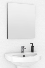 Ceramic Washbasin and Mirror