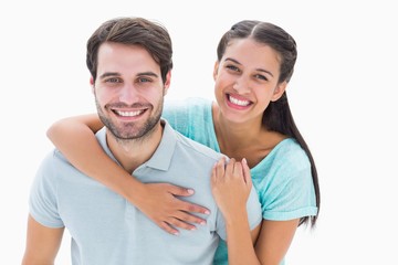 Poster - Cute couple smiling at camera