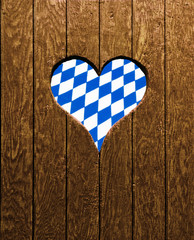 Sticker - Bayrisches Rautenmuster hinter Holzherz