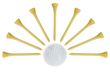 Poster - golf tee and ball