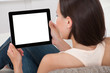 Woman Holding Digital Tablet With Blank Screen