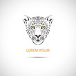 The head of the leopard for the label. Vector.