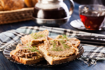 Wall Mural - Slices of bread with baked pate