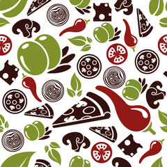 Wall Mural - pizza seamless pattern