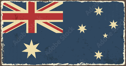 Board z aluminiowym obramowaniem Australijska flaga grunge. 