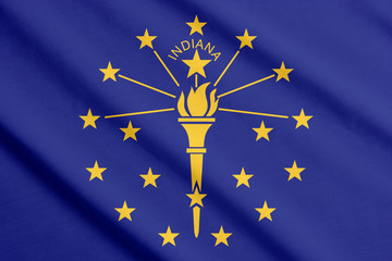 Wall Mural - Waving flag of Indiana