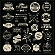 Collection of labels, arrows, ribbons, and design elements