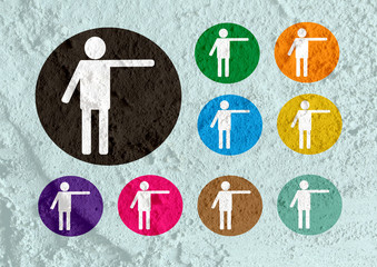 Pictogram Man Woman Sign icons on  wall texture background desig