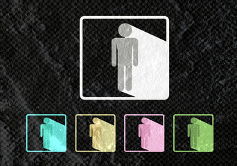 Pictogram Man Woman Sign icons on  wall texture background desig