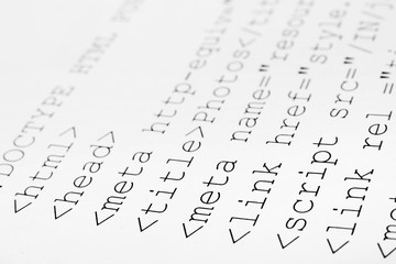 printed internet html code