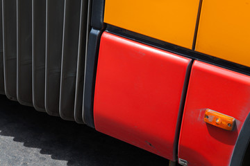 Colorful fragment of public passenger bus