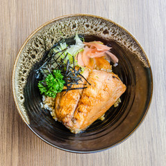 Wall Mural - Salmon teriyaki on rice