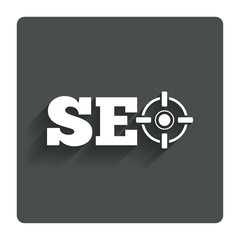 Wall Mural - SEO sign icon. Search Engine Optimization symbol.