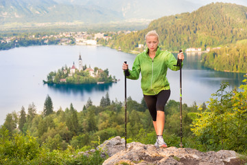 Wall Mural - Tracking round Bled Lake in Julian Alps, Slovenia.