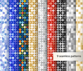 Poster - Set of seamless sequin backgrounds.