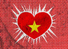 Flag Of Vietnam Themes Idea Design On Wall Texture Background