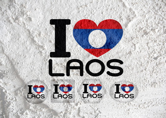 Poster - Flag of Laos themes idea design on wall texture background