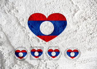 Poster - Flag of Laos themes idea design on wall texture background