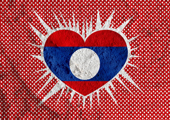 Poster - Flag of Laos themes idea design on wall texture background