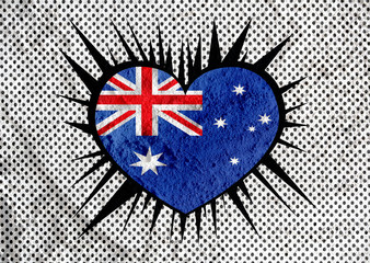 Poster - National flag of Australia themes idea design on wall texture ba
