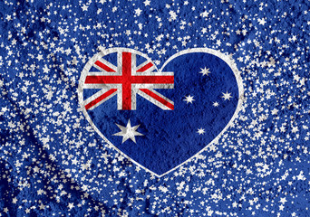 Poster - National flag of Australia themes idea design on wall texture ba