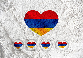 Poster - flag of Armenia themes design idea on wall texture background