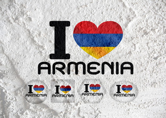 Poster - flag of Armenia themes design idea on wall texture background