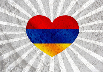 Poster - flag of Armenia themes design idea on wall texture background