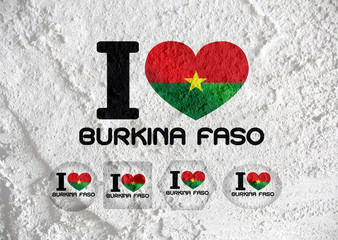 Fototapete - Burkina Faso flag themes idea design on wall texture background