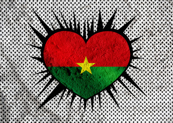 Poster - Burkina Faso flag themes idea design on wall texture background