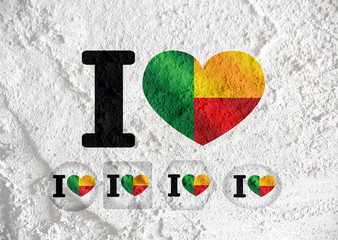 Poster - Benin flag themes idea design  on wall texture background