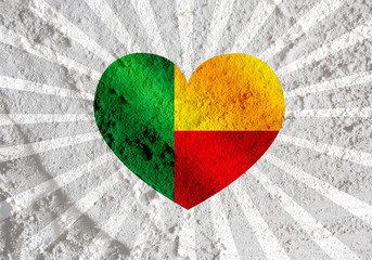 Poster - Benin flag themes idea design  on wall texture background